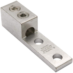 Burndy - Ring Terminals; Terminal Type: Rectangle ; Insulation Type: NonInsulated ; Connection Type: Lug ; Compatible Wire Size (AWG): 6 (Strand) ; Compatible Wire Size (kcmil): 350 ; Stud Size (Inch): 1/2 - Exact Tooling