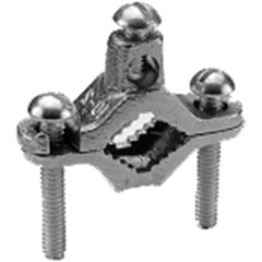 Burndy - Grounding Clamps; Clamp Type: Grounding Clamp ; Compatible Rod Diameter (Inch): 1/2-1 ; Minimum Compatible Pipe Size (Inch): 1/2 ; Maximum Compatible Pipe Size (Inch): 1 ; Compatible Wire Size (AWG): 10-2 ; Overall Length (Inch): 2-1/4 - Exact Tooling