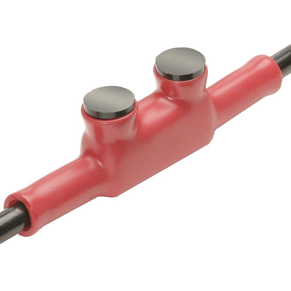 Burndy - Butt Splice Terminals; Insulation Type: Insulated ; Insulation Material: Plastisol ; Connection Type: Lug ; Compatible Wire Size (AWG): 2-1 ; Color: Red ; Overall Length (mm): 160.02 - Exact Tooling