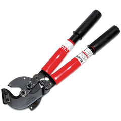 Burndy - Cutting Pliers; Type: Rachet Cable Cutter ; Insulated: No ; Overall Length Range: 10" and Longer ; Capacity (Inch): 1.4 ; Overall Length (Inch): 21 ; Cut Style: Center Cut - Exact Tooling