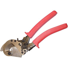 Burndy - Cutting Pliers; Type: Rachet Cable Cutter ; Insulated: No ; Overall Length Range: 10" and Longer ; Capacity (Inch): 1.05 ; Overall Length (Inch): 10-1/2 ; Cut Style: Center Cut - Exact Tooling