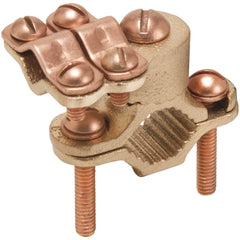 Burndy - Grounding Clamps; Clamp Type: Grounding Clamp ; Compatible Rod Diameter (Inch): 3/8-1 ; Minimum Compatible Pipe Size (Inch): 1/2 ; Maximum Compatible Pipe Size (Inch): 1 ; Compatible Wire Size (AWG): 8-4/0 ; Overall Length (Inch): 2.65 - Exact Tooling