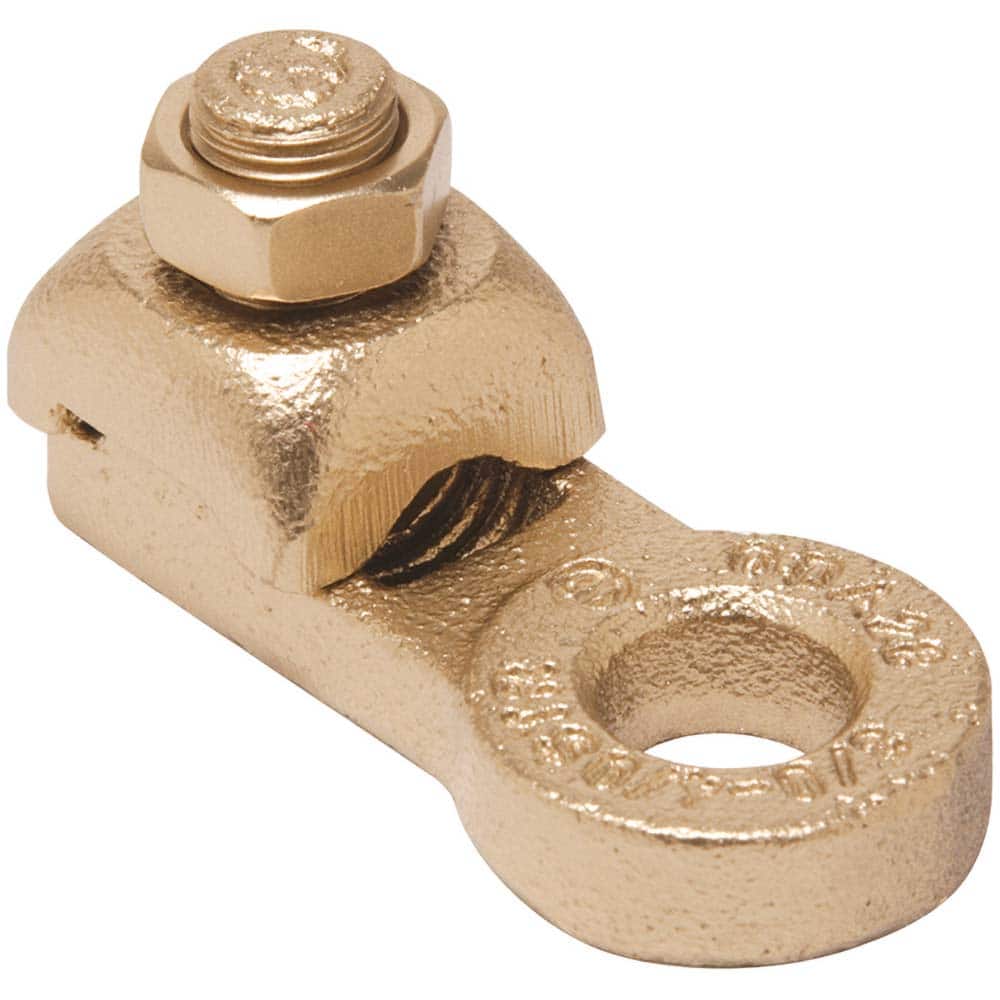 Burndy - Ring Terminals; Terminal Type: Rectangle ; Insulation Type: NonInsulated ; Connection Type: Lug ; Compatible Wire Size (AWG): 14-8 (Solid/Strand) ; Stud Size (Inch): 3/8 ; Color: Copper - Exact Tooling