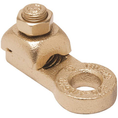 Burndy - Ring Terminals; Terminal Type: Rectangle ; Insulation Type: NonInsulated ; Connection Type: Lug ; Compatible Wire Size (AWG): 14-8 (Solid/Strand) ; Stud Size (Inch): 3/8 ; Color: Copper - Exact Tooling