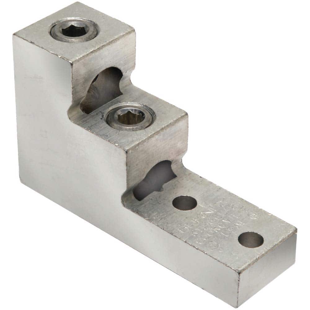 Burndy - Ring Terminals; Terminal Type: Rectangle ; Insulation Type: NonInsulated ; Connection Type: Lug ; Compatible Wire Size (AWG): 2 (Strand) ; Compatible Wire Size (kcmil): 600 ; Stud Size (Inch): 3/8 - Exact Tooling