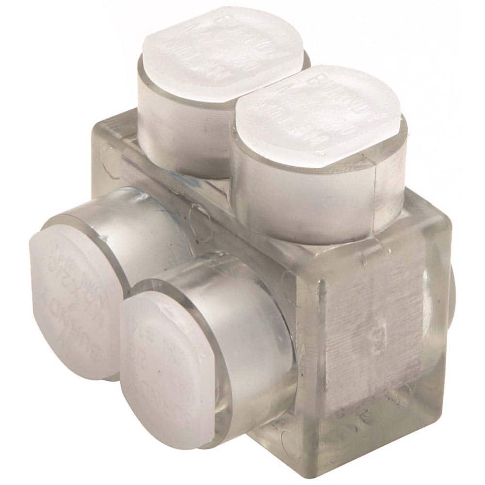 Burndy - Split Bolt Connectors; Connector Material: Aluminum ; Maximum Compatible Wire Size (AWG): 2/0 ; Minimum Compatible Wire Size (AWG): 14 ; Compatible Wire Type: Aluminum; Copper ; Base Width (Inch): 1.4 ; Base Width (Decimal Inch): 1.4 - Exact Tooling