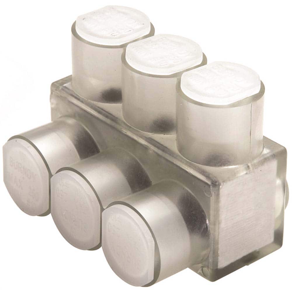 Burndy - Split Bolt Connectors; Connector Material: Aluminum ; Maximum Compatible Wire Size (AWG): 4 ; Minimum Compatible Wire Size (AWG): 14 ; Compatible Wire Type: Aluminum; Copper ; Base Width (Inch): 1-1/4 ; Base Width (Decimal Inch): 1-1/4 - Exact Tooling