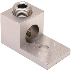 Burndy - Ring Terminals; Terminal Type: Rectangle ; Insulation Type: NonInsulated ; Connection Type: Lug ; Compatible Wire Size (AWG): 6 (Strand) ; Compatible Wire Size (kcmil): 350 ; Stud Size (Inch): 3/8 - Exact Tooling