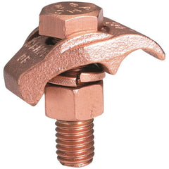 Burndy - Grounding Clamps; Clamp Type: Grounding Clamp ; Compatible Wire Size (AWG): 2/0 ; Compatible Wire Size (kcmil): 250 ; Overall Length (Inch): 1-1/4 ; Overall Length (Decimal Inch): 1-1/4 ; Material: Copper Alloy - Exact Tooling