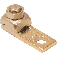 Burndy - Ring Terminals; Terminal Type: Rectangle ; Insulation Type: NonInsulated ; Connection Type: Lug ; Compatible Wire Size (AWG): 3/0-4/0 (Strand) ; Stud Size (Inch): 3/8 ; Color: Copper - Exact Tooling