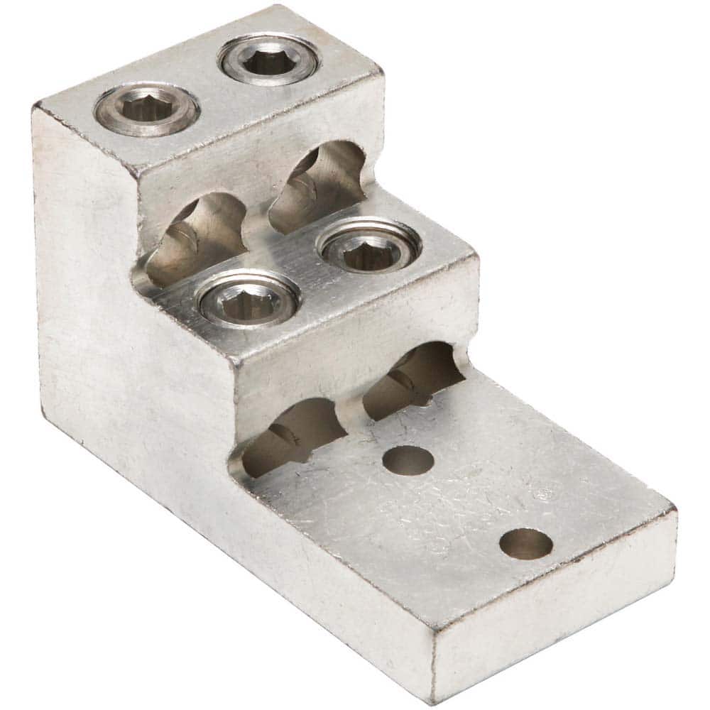 Burndy - Ring Terminals; Terminal Type: Rectangle ; Insulation Type: NonInsulated ; Connection Type: Lug ; Compatible Wire Size (AWG): 2 (Strand) ; Compatible Wire Size (kcmil): 600 ; Stud Size (Inch): 3/8 - Exact Tooling