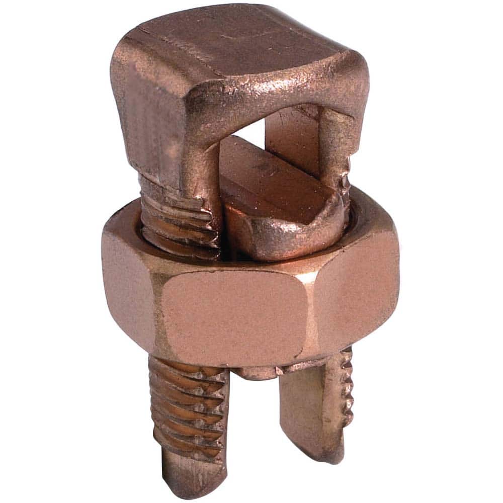 Burndy - Split Bolt Connectors; Connector Material: Copper ; Maximum Compatible Wire Size (AWG): 4 (Solid) ; Minimum Compatible Wire Size (AWG): 8 (Strand) ; Pressure Bar Material: Copper Alloy ; Compatible Wire Type: Copper ; Head Width (Decimal Inch): - Exact Tooling
