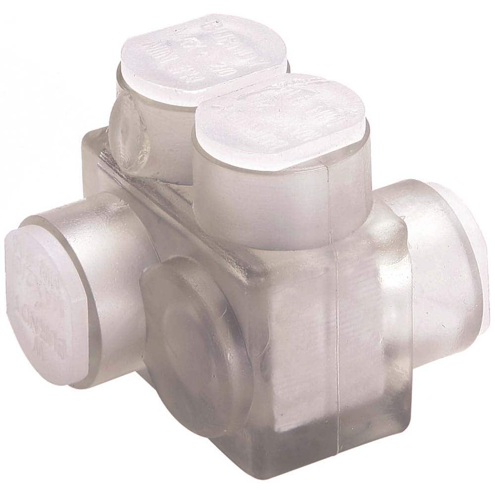 Burndy - Split Bolt Connectors; Connector Material: Aluminum ; Maximum Compatible Wire Size (AWG): 2/0 ; Minimum Compatible Wire Size (AWG): 14 ; Compatible Wire Type: Aluminum; Copper ; Base Width (Inch): 2.64 ; Base Width (Decimal Inch): 2.64 - Exact Tooling