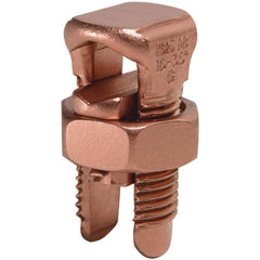 Burndy - Split Bolt Connectors; Connector Material: Copper ; Maximum Compatible Wire Size (AWG): 1/0 (Strand) ; Minimum Compatible Wire Size (AWG): 4 (Strand) ; Pressure Bar Material: Copper Alloy ; Compatible Wire Type: Copper ; Head Width (Decimal Inch - Exact Tooling