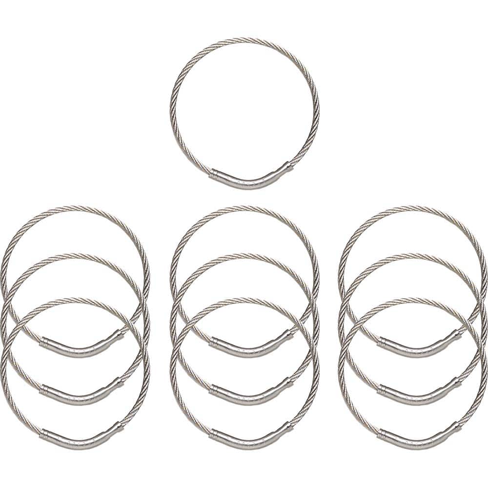 Key Systems - Key Control; Type: Key Ring ; Number of Keys: 0 ; Color: Silver ; Height (Inch): 5/32 ; Width (Inch): 2 ; Depth (Inch): 5/32 - Exact Tooling