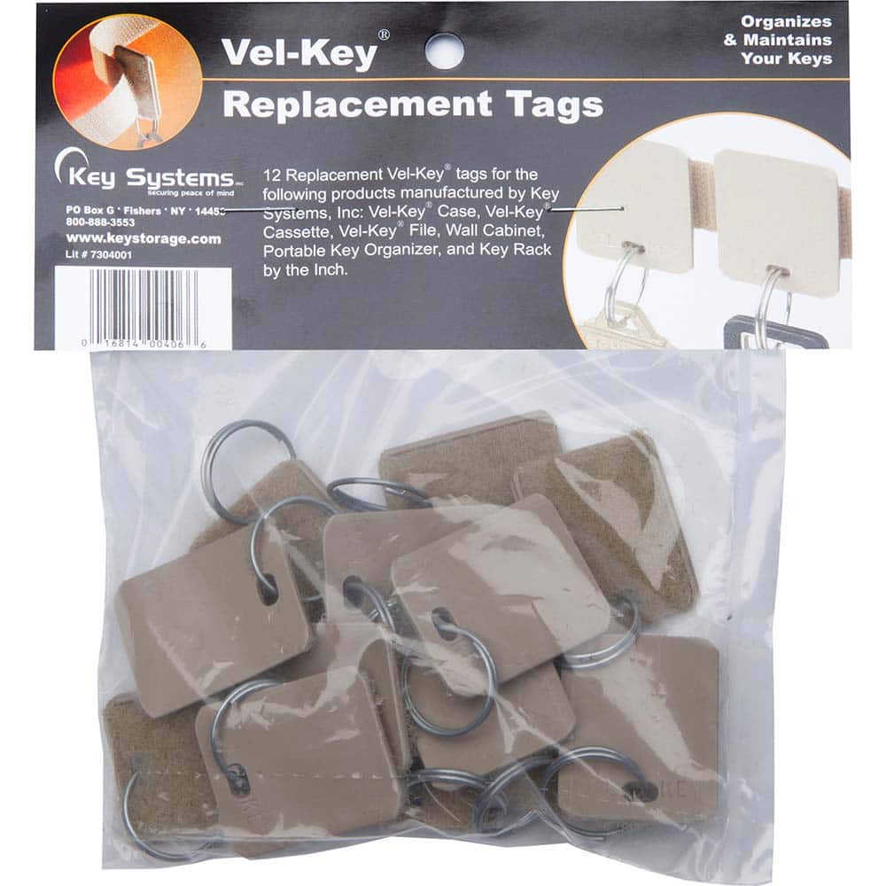 Key Systems - Key Control; Type: Key Tag ; Number of Keys: 0 ; Color: Tan ; Height (Inch): 1-1/4 ; Width (Inch): 1 ; Depth (Inch): .2 - Exact Tooling