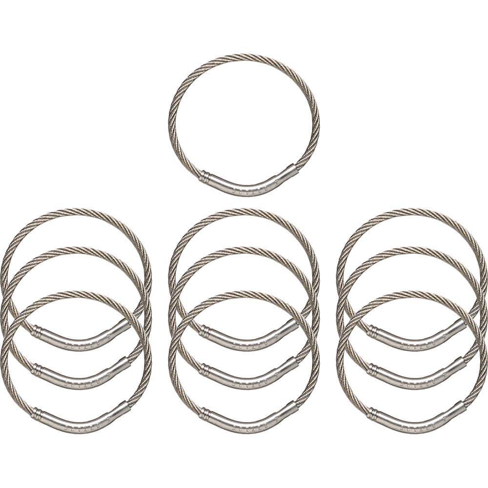 Key Systems - Key Control; Type: Key Ring ; Number of Keys: 0 ; Color: Silver ; Height (Inch): 5/32 ; Width (Inch): 1-5/8 ; Depth (Inch): 5/32 - Exact Tooling