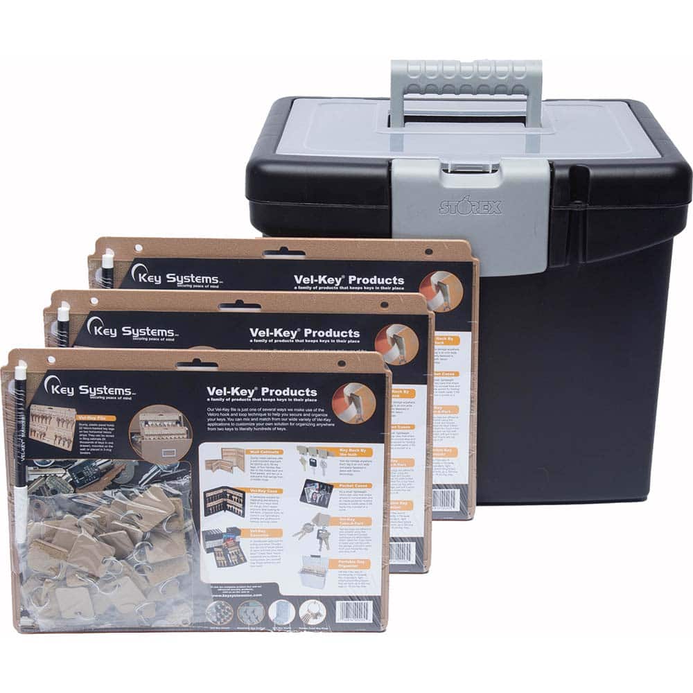 Key Systems - Key Control; Type: File Box ; Number of Keys: 0 ; Color: Black ; Height (Inch): 11 ; Width (Inch): 13-1/2 ; Depth (Inch): 10-1/2 - Exact Tooling