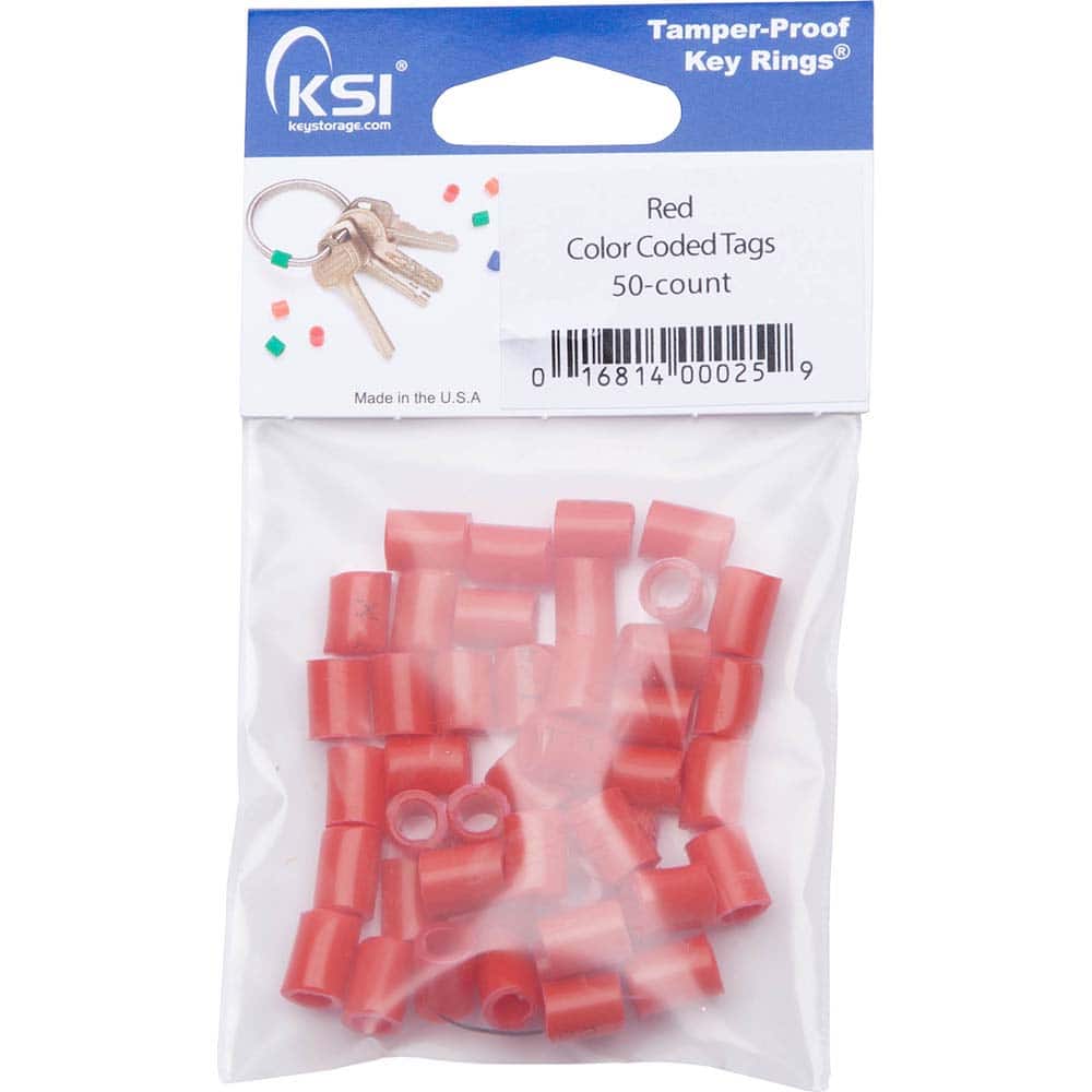 Key Systems - Key Control; Type: Color Tag ; Number of Keys: 0 ; Color: Red ; Height (Inch): 1/4 ; Width (Inch): 1/4 ; Depth (Inch): 1/4 - Exact Tooling