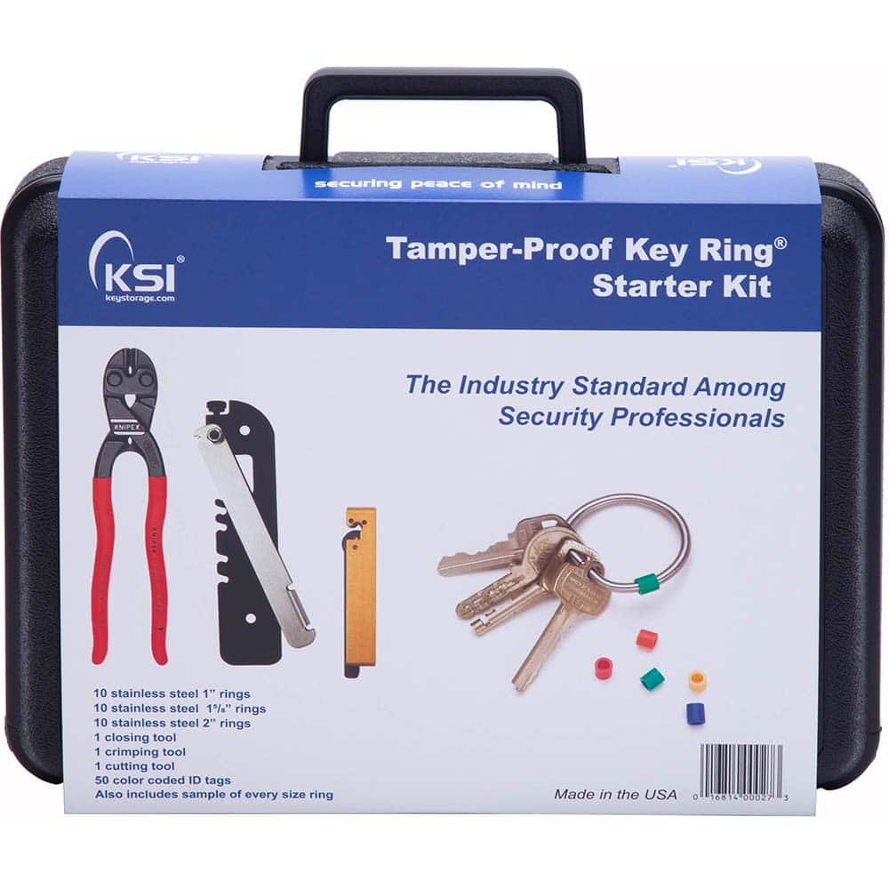 Key Systems - Key Control; Type: Key Ring Starter Kit ; Number of Keys: 0 ; Color: Black ; Height (Inch): 12 ; Width (Inch): 16 ; Depth (Inch): 4 - Exact Tooling