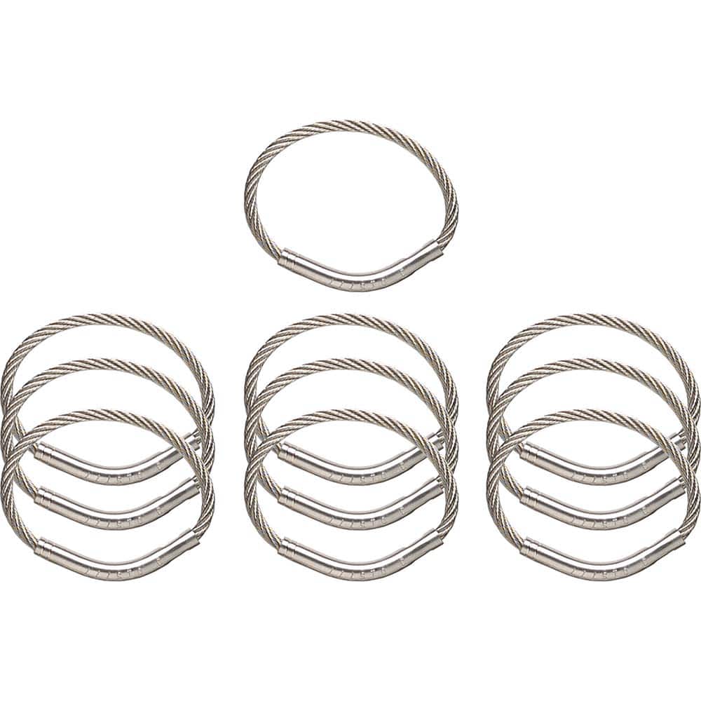 Key Systems - Key Control; Type: Key Ring ; Number of Keys: 0 ; Color: Silver ; Height (Inch): 5/32 ; Width (Inch): 1 ; Depth (Inch): 5/32 - Exact Tooling