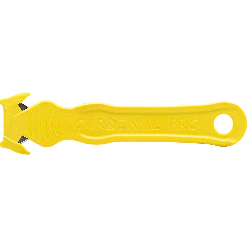 Cardinal Safety Co. - Utility Knives, Snap Blades & Box Cutters; Type: Safety Cutter ; Blade Type: Recessed/Concealed Fixed Blade ; Number of Blades Included: 2 ; Handle Material: Glass Filled Nylon ; Color: Yellow ; Blade Length (Decimal Inch): 0.6900 - Exact Tooling