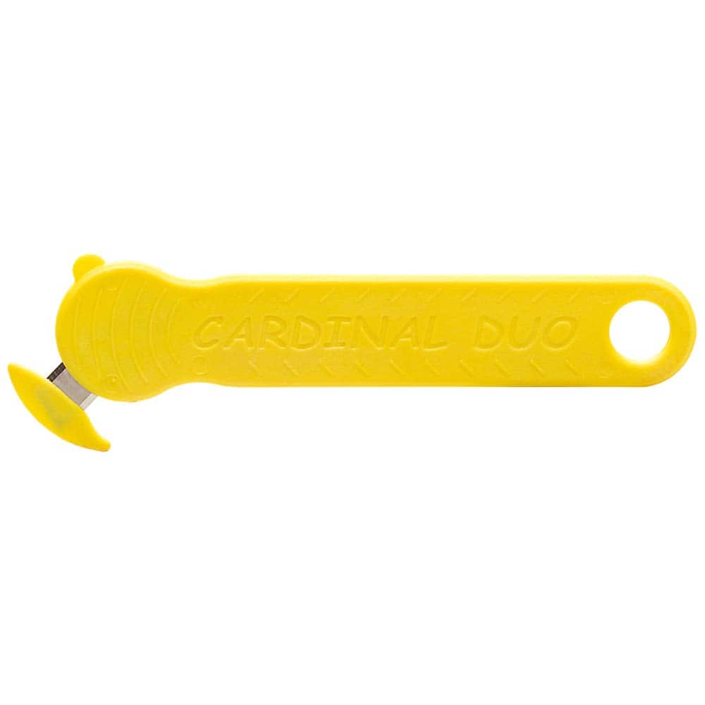 Cardinal Safety Co. - Utility Knives, Snap Blades & Box Cutters; Type: Safety Cutter ; Blade Type: Recessed/Concealed Fixed Blade ; Number of Blades Included: 1 ; Handle Material: Glass-Filled Nylon ; Color: Yellow ; Blade Length (Decimal Inch): 1.2480 - Exact Tooling