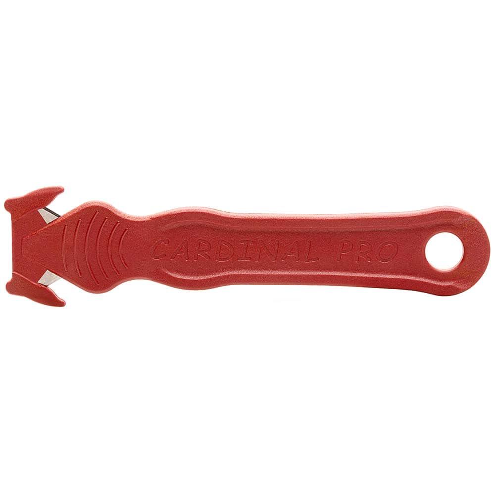 Cardinal Safety Co. - Utility Knives, Snap Blades & Box Cutters; Type: Safety Cutter ; Blade Type: Recessed/Concealed Fixed Blade ; Number of Blades Included: 2 ; Handle Material: Glass-Filled Nylon ; Color: Red ; Blade Length (Decimal Inch): 0.6900 - Exact Tooling