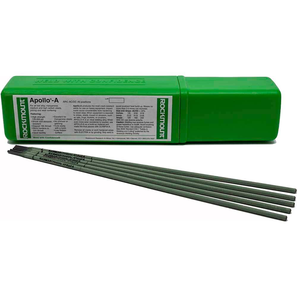 Rockmount Research and Alloys - 11 Lb 3/16 x 14" High-Manganese Nickel Chromimum Alloy Apollo A Stick Welding Electrode - Exact Tooling