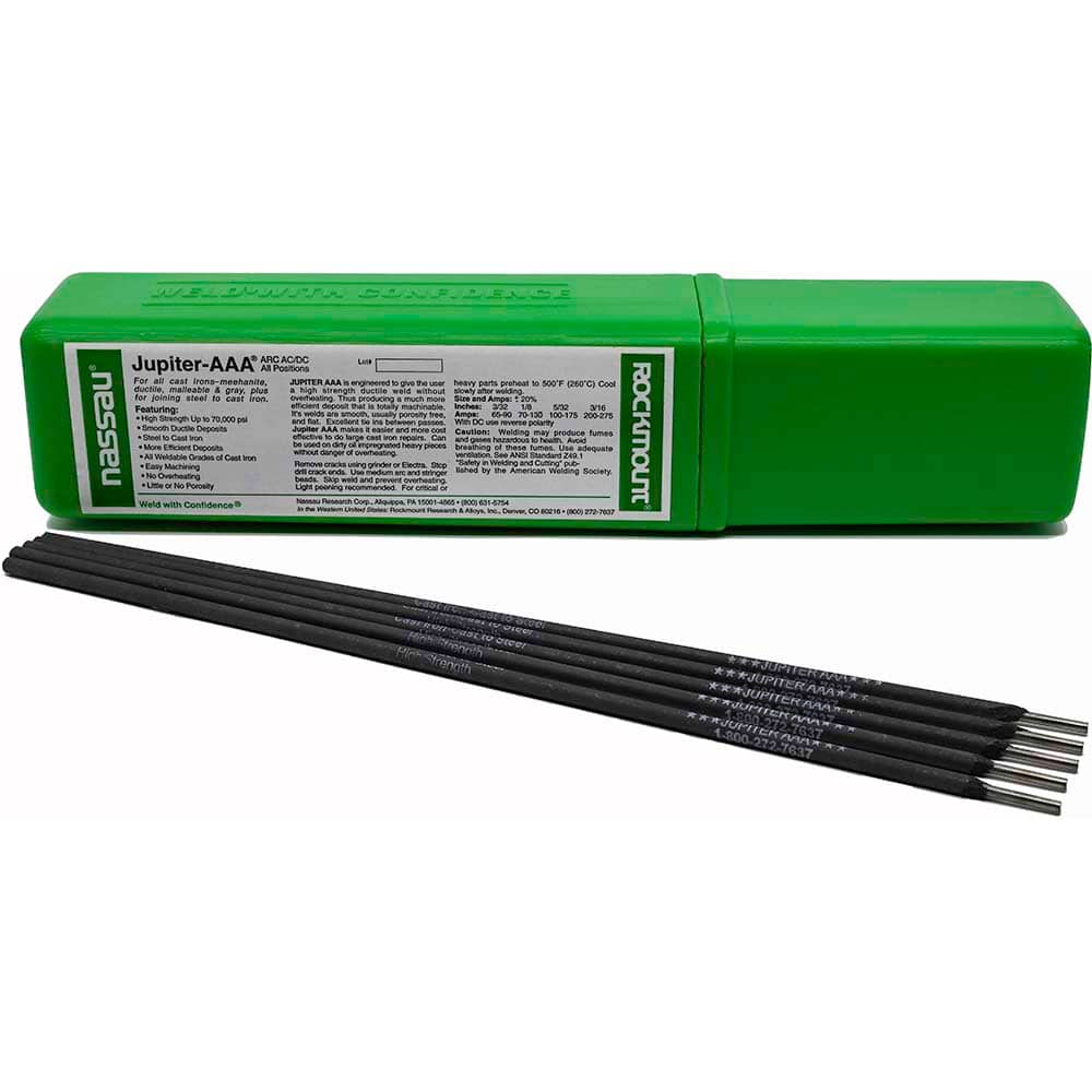 Rockmount Research and Alloys - 11 Lb 1/8 x 14" Nickel-Iron Cast Iron Alloy Jupiter AAA Stick Welding Electrode - Exact Tooling