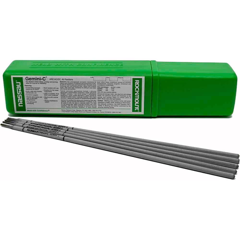 Rockmount Research and Alloys - 11 Lb 1/8 x 14" Nickel-Chromium-Tunsten-Molybendum Alloy Gemini C Stick Welding Electrode - Exact Tooling