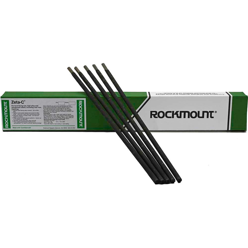 Rockmount Research and Alloys - 11 Lb 3/8 x 18" Chromium Carbide Hardfacing Alloy Zeta C Arc Welding Electrode - Exact Tooling