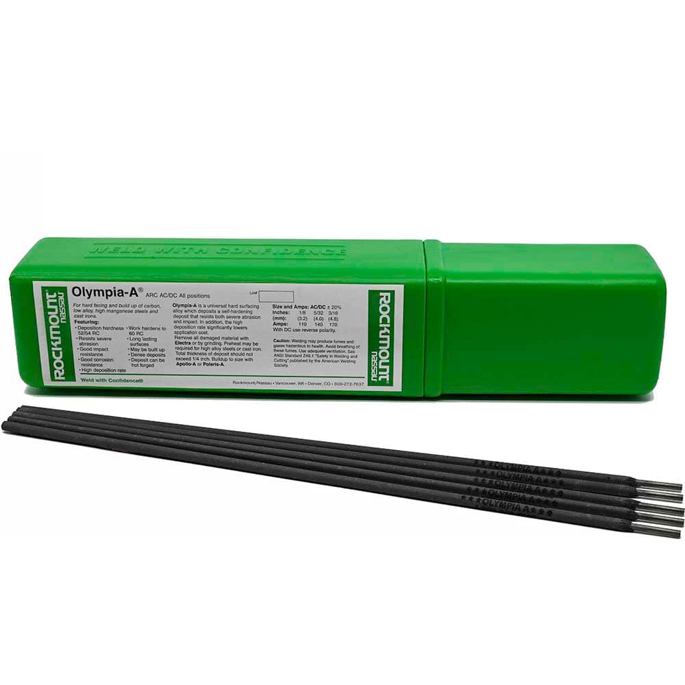 Rockmount Research and Alloys - 11 Lb 1/8 x 14" High Alloy Carbon Steel Olympia A Stick Welding Electrode - Exact Tooling