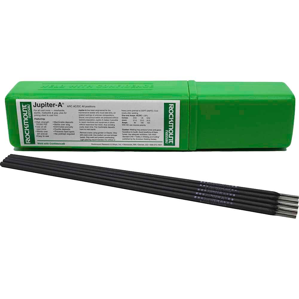 Rockmount Research and Alloys - 11 Lb 5/32 x 14" Nickel-Iron Cast Iron Alloy Jupiter A Stick Welding Electrode - Exact Tooling