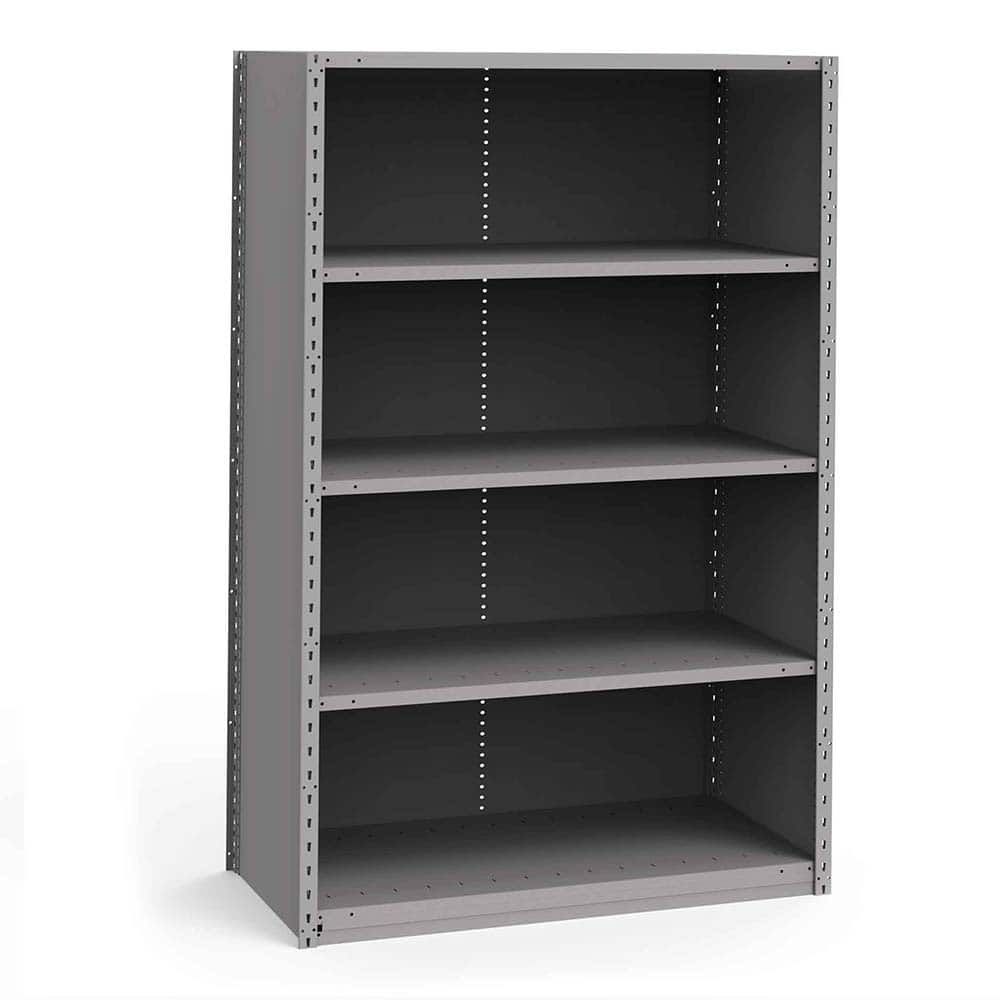 Rousseau Metal - Closed Shelving Units; Type: Starter Unit ; Load Capacity (Lb.): 3500.000 ; Number of Shelves: 5 ; Height (Inch): 75 ; Width (Inch): 48 ; Depth (Inch): 18 - Exact Tooling
