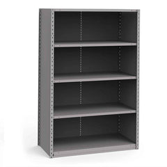 Rousseau Metal - Closed Shelving Units; Type: Starter Unit ; Load Capacity (Lb.): 3500.000 ; Number of Shelves: 5 ; Height (Inch): 75 ; Width (Inch): 48 ; Depth (Inch): 18 - Exact Tooling