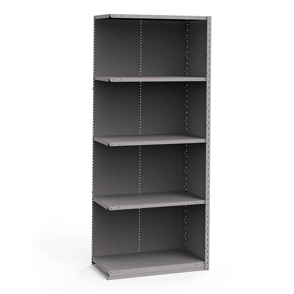 Rousseau Metal - Closed Shelving Units; Type: Add-On ; Load Capacity (Lb.): 3500.000 ; Number of Shelves: 5 ; Height (Inch): 87 ; Width (Inch): 36 ; Depth (Inch): 18 - Exact Tooling