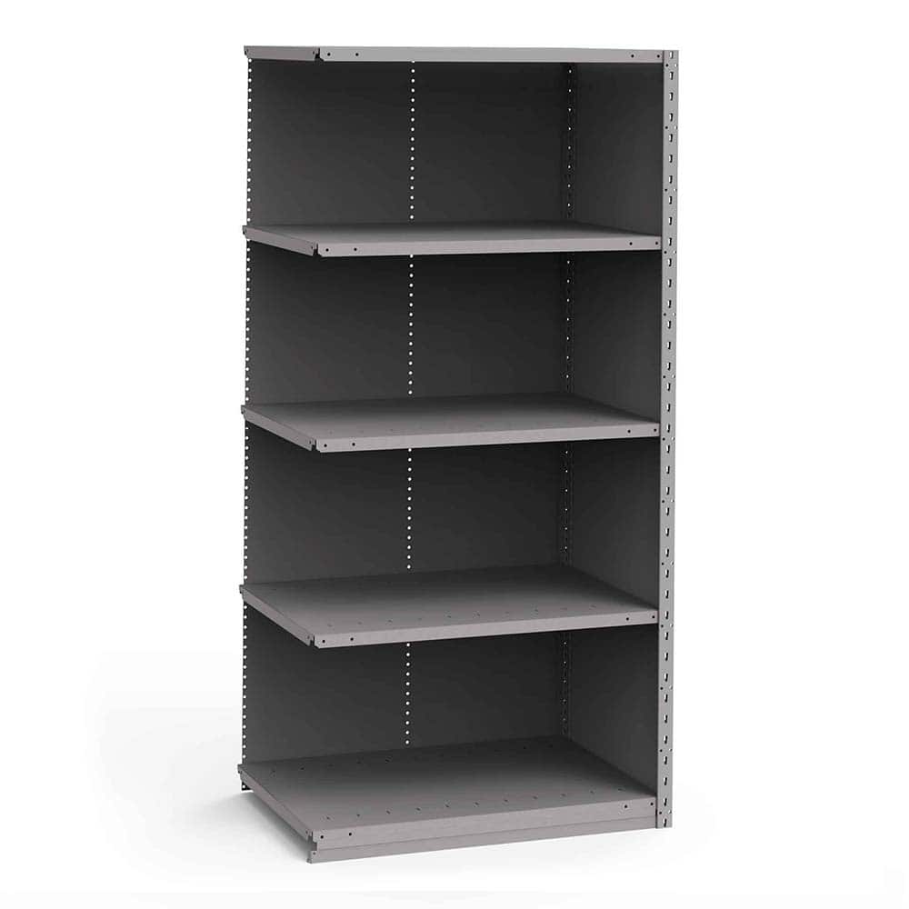 Rousseau Metal - Closed Shelving Units; Type: Add-On ; Load Capacity (Lb.): 3500.000 ; Number of Shelves: 5 ; Height (Inch): 75 ; Width (Inch): 36 ; Depth (Inch): 24 - Exact Tooling