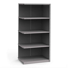 Rousseau Metal - Closed Shelving Units; Type: Add-On ; Load Capacity (Lb.): 3500.000 ; Number of Shelves: 5 ; Height (Inch): 75 ; Width (Inch): 36 ; Depth (Inch): 24 - Exact Tooling