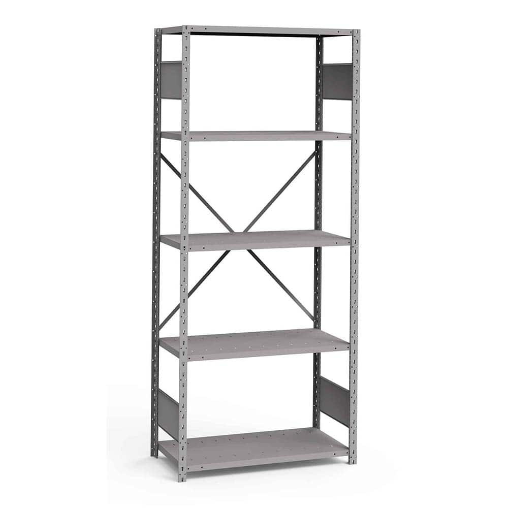 Rousseau Metal - Steel Shelving; Type: Shelving ; Starter or Add-On: Starter ; Load Capacity (Lb.): 3500.000 ; Number of Shelves: 5 ; Width (Inch): 36 ; Height (Inch): 87 - Exact Tooling