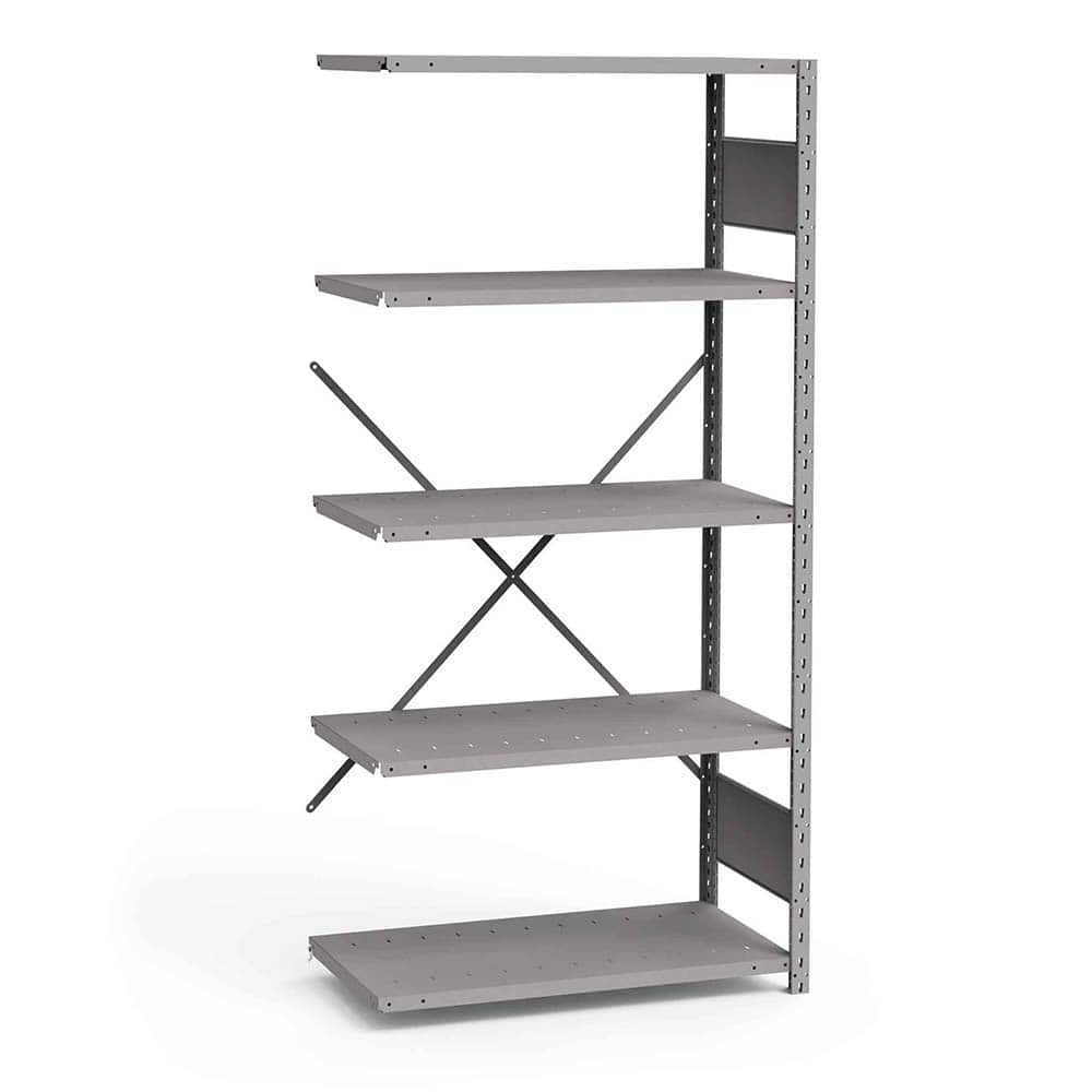 Rousseau Metal - Steel Shelving; Type: Add-On Unit ; Starter or Add-On: Add-On ; Load Capacity (Lb.): 3500.000 ; Number of Shelves: 5 ; Width (Inch): 36 ; Height (Inch): 75 - Exact Tooling