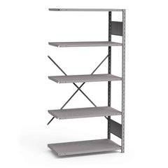 Rousseau Metal - Steel Shelving; Type: Add-On Unit ; Starter or Add-On: Add-On ; Load Capacity (Lb.): 3500.000 ; Number of Shelves: 5 ; Width (Inch): 36 ; Height (Inch): 75 - Exact Tooling