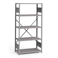 Rousseau Metal - Steel Shelving; Type: Shelving ; Starter or Add-On: Starter ; Load Capacity (Lb.): 3500.000 ; Number of Shelves: 5 ; Width (Inch): 36 ; Height (Inch): 75 - Exact Tooling