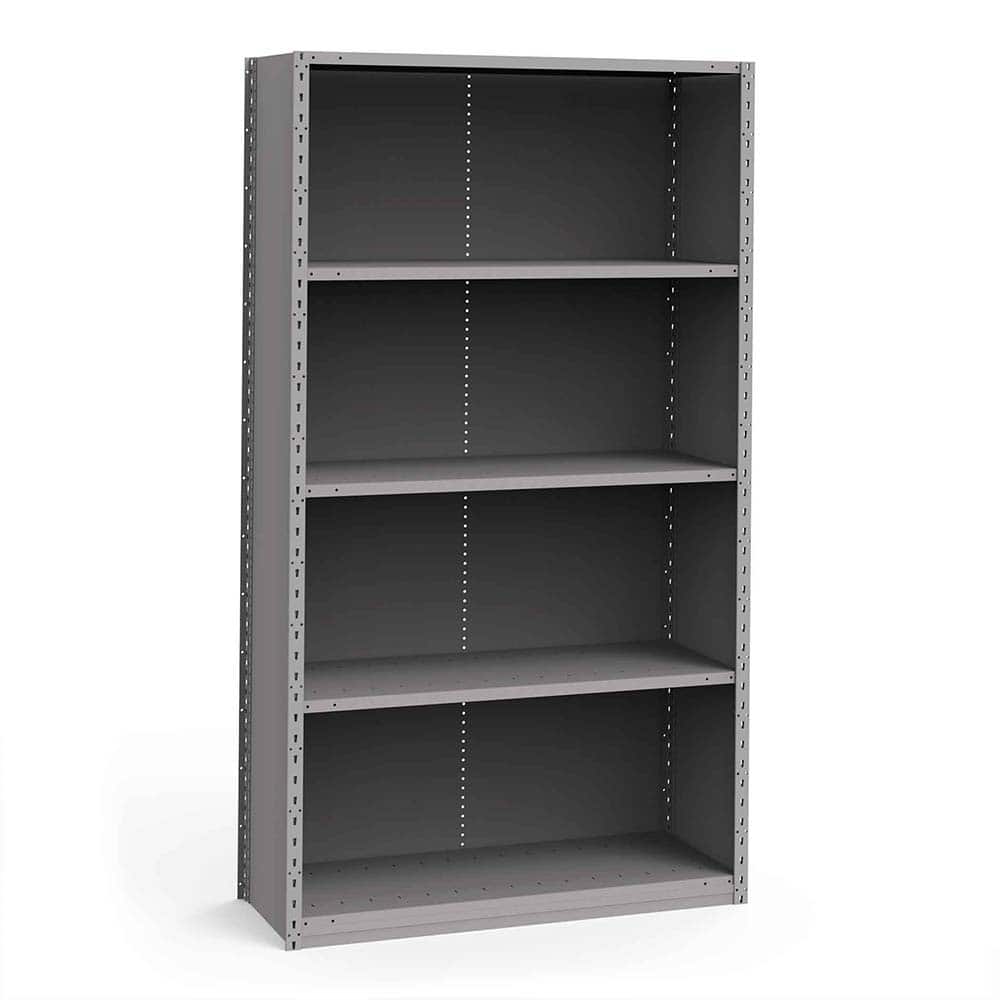 Rousseau Metal - Closed Shelving Units; Type: Starter Unit ; Load Capacity (Lb.): 3500.000 ; Number of Shelves: 5 ; Height (Inch): 87 ; Width (Inch): 48 ; Depth (Inch): 18 - Exact Tooling