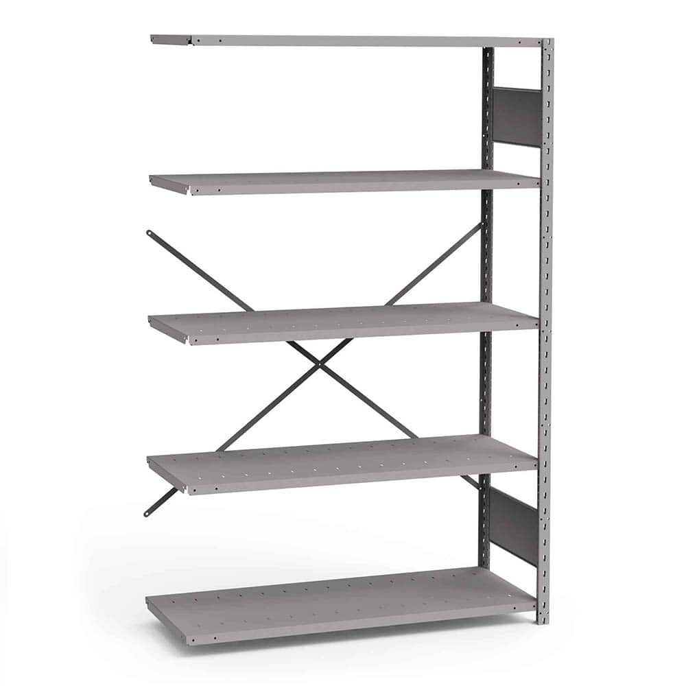 Rousseau Metal - Steel Shelving; Type: Add-On Unit ; Starter or Add-On: Add-On ; Load Capacity (Lb.): 3500.000 ; Number of Shelves: 5 ; Width (Inch): 48 ; Height (Inch): 75 - Exact Tooling