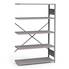 Rousseau Metal - Steel Shelving; Type: Add-On Unit ; Starter or Add-On: Add-On ; Load Capacity (Lb.): 3500.000 ; Number of Shelves: 5 ; Width (Inch): 48 ; Height (Inch): 75 - Exact Tooling