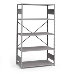 Rousseau Metal - Steel Shelving; Type: Shelving ; Starter or Add-On: Starter ; Load Capacity (Lb.): 3500.000 ; Number of Shelves: 5 ; Width (Inch): 48 ; Height (Inch): 87 - Exact Tooling