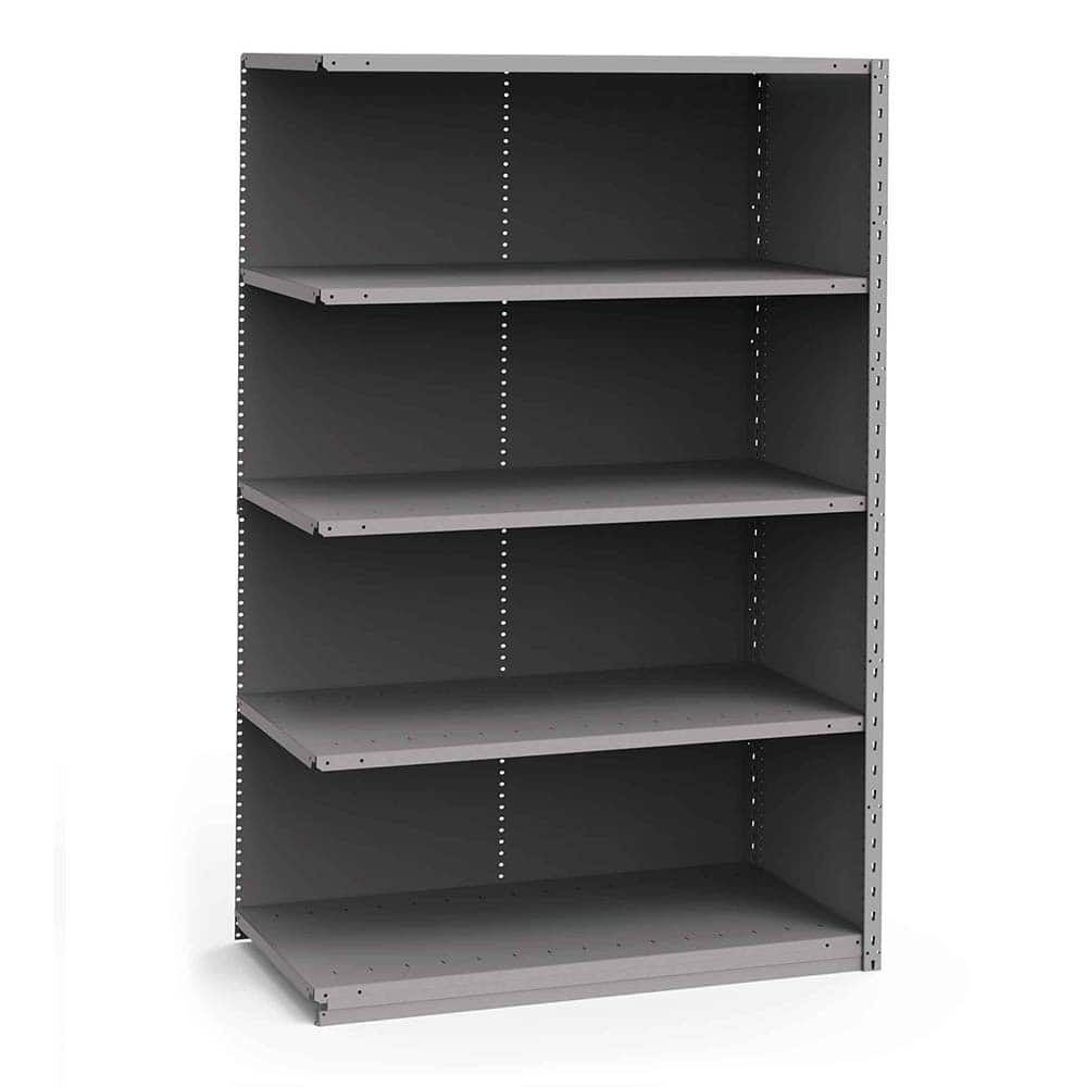 Rousseau Metal - Closed Shelving Units; Type: Add-On ; Load Capacity (Lb.): 3500.000 ; Number of Shelves: 5 ; Height (Inch): 75 ; Width (Inch): 48 ; Depth (Inch): 24 - Exact Tooling