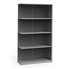 Rousseau Metal - Closed Shelving Units; Type: Add-On ; Load Capacity (Lb.): 3500.000 ; Number of Shelves: 5 ; Height (Inch): 87 ; Width (Inch): 48 ; Depth (Inch): 18 - Exact Tooling