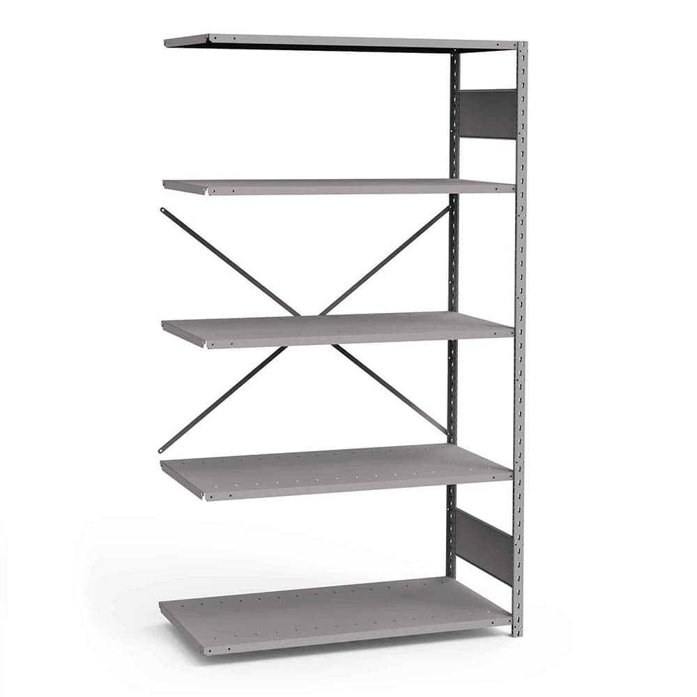 Rousseau Metal - Steel Shelving; Type: Add-On Unit ; Starter or Add-On: Add-On ; Load Capacity (Lb.): 3500.000 ; Number of Shelves: 5 ; Width (Inch): 48 ; Height (Inch): 87 - Exact Tooling